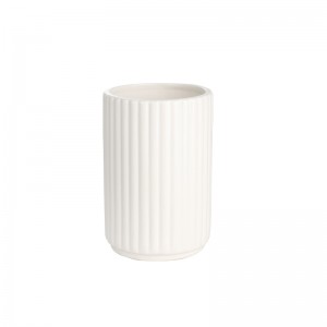 Bathroom Product Modern 5 Piece White Vertical Stripe Simple Ceramic Set Bathroom Accessories