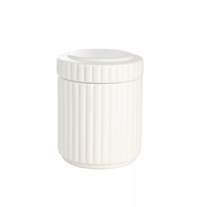 Bathroom Product Modern 5 Piece White Vertical Stripe Simple Ceramic Set Bathroom Accessories