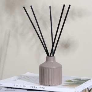 ODM Decoration Unique Ceramic Cylinder-Shaped Striped Perfume Aromatherapy Bottle Diffuser