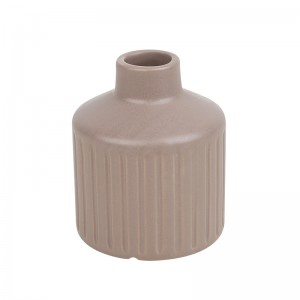 ODM Decoration Unique Ceramic Cylinder-Shaped Striped Perfume Aromatherapy Bottle Diffuser