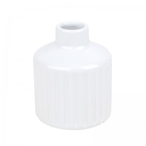 ODM Decoration Unique Ceramic Cylinder-Shaped Striped Perfume Aromatherapy Bottle Diffuser