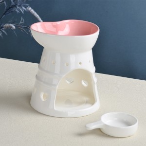 Living Room Office Heart-Shaped Design Ceramic Candles Aroma Scented Essential Oil Aromatherapy Burner
