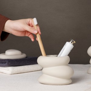 Natural 6-Piece Ceramic Bathroom Accessory Set