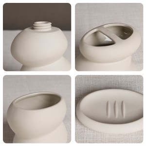 Natural 6-Piece Ceramic Bathroom Accessory Set