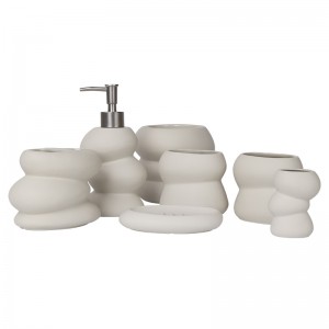 Natural 6-Piece Ceramic Bathroom Accessory Set