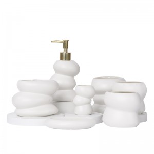 Natural 6-Piece Ceramic Bathroom Accessory Set