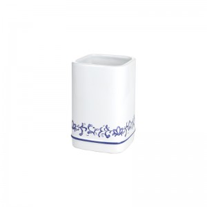 4-Piece Blue and White Porcelain Design Ceramic Bathroom Full Sets