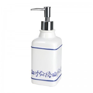 4-Piece Blue and White Porcelain Design Ceramic Bathroom Full Sets