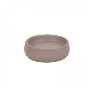 ODM Table High-Quality Ceramic White and Grey Flat Round Candle Holder