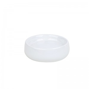 ODM Table High-Quality Ceramic White and Grey Flat Round Candle Holder