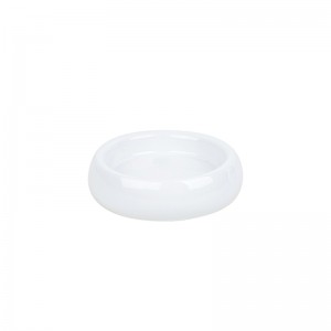 ODM Table High-Quality Ceramic White and Grey Flat Round Candle Holder