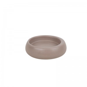 ODM Table High-Quality Ceramic White and Grey Flat Round Candle Holder