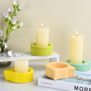 ODM Table Votive Holder Ceramic Cat Head Shaped 75mm Candle Holder