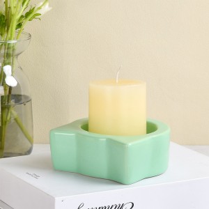 ODM Table Votive Holder Ceramic Cat Head Shaped 75mm Candle Holder