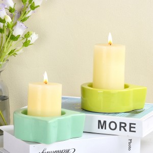 ODM Table Votive Holder Ceramic Cat Head Shaped 75mm Candle Holder
