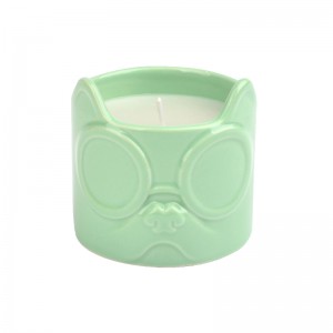 Table Votive Holder Ceramic Dog Head Sunglasses Shaped 75mm Candle Holder