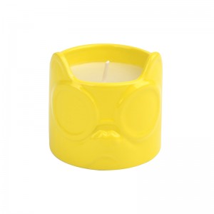 Table Votive Holder Ceramic Dog Head Sunglasses Shaped 75mm Candle Holder