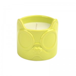 Table Votive Holder Ceramic Dog Head Sunglasses Shaped 75mm Candle Holder