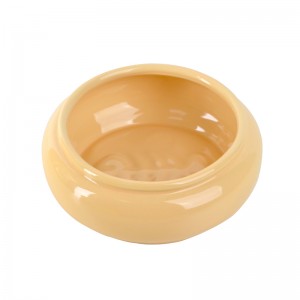 ODM Pet Accessories Cut Cylinder Belly Shape Fishbone Embossed Decorations Ceramic Cat Dog Food Bowl