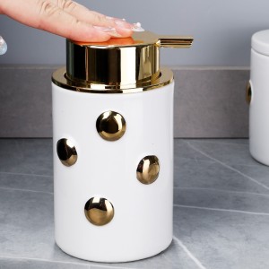 Modern White 4-Piece Button Design Ceramic Bath Set