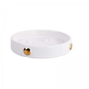 Modern White 4-Piece Button Design Ceramic Bath Set