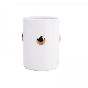 Modern White 4-Piece Button Design Ceramic Bath Set