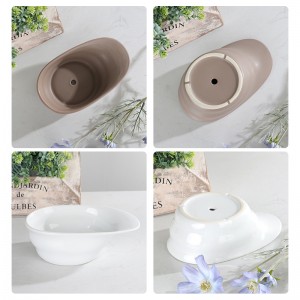 Modern Decorative High-Quality Ceramic Hat-Shaped Flowing Line Relief Flower Pot
