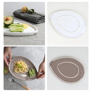 ODM Decorative Ceramic Glazed Waterdrop-Shaped Breakfast Plate