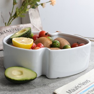 ODM Modern Glazed Elegance Ceramic Leaf-Shaped Dining Bowl