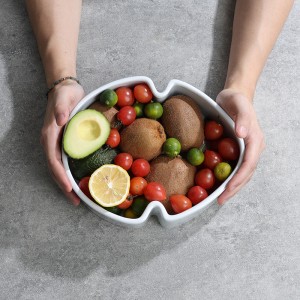 ODM Modern Glazed Elegance Ceramic Leaf-Shaped Dining Bowl