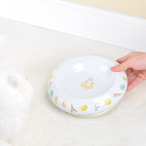 ODM Easy-To-Clean Cut Decal Round Non-Toxic Ceramic Pet Feeding Bowl
