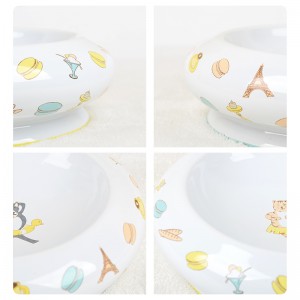 ODM Easy-To-Clean Cut Decal Round Non-Toxic Ceramic Pet Feeding Bowl