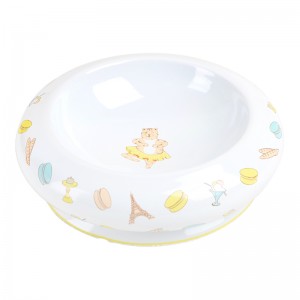ODM Easy-To-Clean Cut Decal Round Non-Toxic Ceramic Pet Feeding Bowl