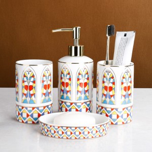 Gothic-Inspired 4-Piece Ceramic Bathroom Set