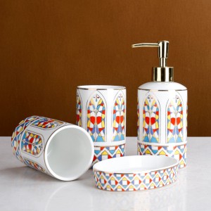 Gothic-Inspired 4-Piece Ceramic Bathroom Set