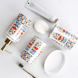 Gothic-Inspired 4-Piece Ceramic Bathroom Set