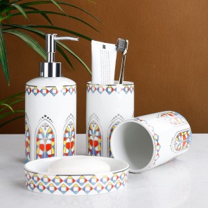 Gothic-Inspired 4-Piece Ceramic Bathroom Set
