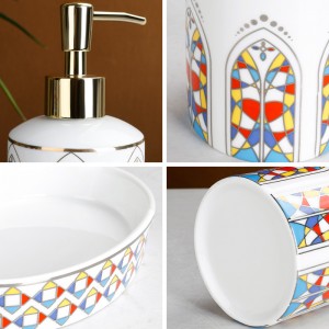Gothic-Inspired 4-Piece Ceramic Bathroom Set