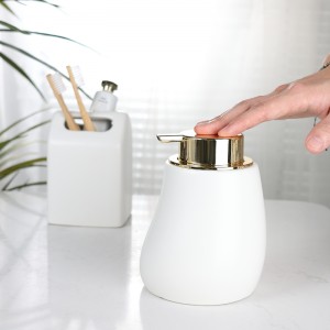 5-Piece Ceramic Soap Dispenser Full Set Bathroom Accessories