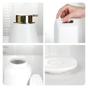 5-Piece Ceramic Soap Dispenser Full Set Bathroom Accessories