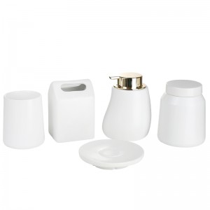 5-Piece Ceramic Soap Dispenser Full Set Bathroom Accessories