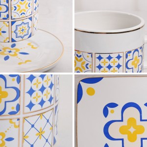 Custom Logo Stackable Ceramic Coffee Mug with Rack