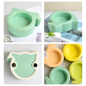 ODM Table Ceramic Dog Head Shaped 75mm Candle Holder Votive Holder
