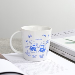 Modern Unique Classic Bunny Decals Ceramic Wide-Mouth Gift Mug