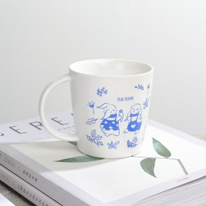 Modern Unique Classic Bunny Decals Ceramic Wide-Mouth Gift Mug