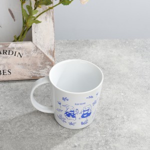 Modern Unique Classic Bunny Decals Ceramic Wide-Mouth Gift Mug