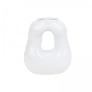 High-Quality Modern Decorative Ceramic Round Tube Fluid Creative Vase