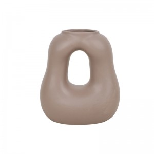 High-Quality Modern Decorative Ceramic Round Tube Fluid Creative Vase