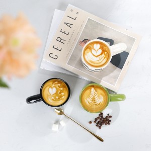 Factory Handmade Personalized Ceramic Coffee Grid Pattern Mug for Gift