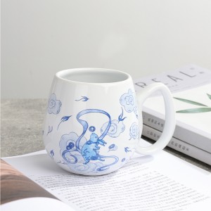 Factory Supplier Handmade Modern Ceramic Cute Rabbit Decal Irregular Handle Gift Mug